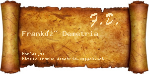 Frankó Demetria névjegykártya